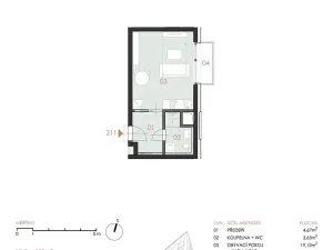 Prodej bytu 1+kk, Brno, Příční, 29 m2