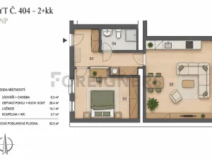 Pronájem bytu 2+kk, Praha - Žižkov, Chlumova, 52 m2