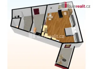 Pronájem bytu 1+kk, Praha - Letňany, Miroslava Hajna, 34 m2