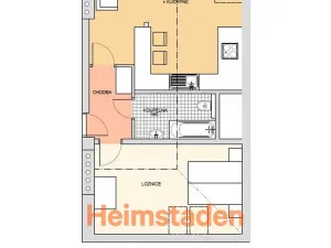 Pronájem bytu 2+kk, Ostrava - Poruba, náměstí Boženy Němcové, 58 m2