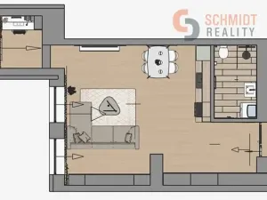 Prodej bytu 1+kk, Bavory, 48 m2