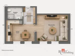 Pronájem bytu 1+1, Nový Bor, B. Egermanna, 37 m2