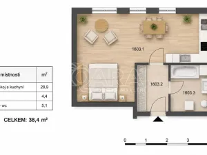 Prodej bytu 1+kk, Praha - Modřany, Pískařská, 38 m2