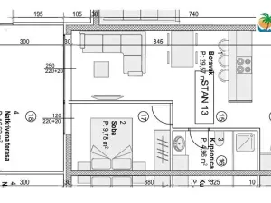Prodej bytu 2+kk, Povljana, Chorvatsko, 44 m2