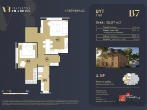 Prodej bytu 2+kk, Břasy, 59 m2