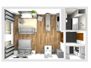 Pronájem bytu 1+kk, Praha - Prosek, Valečovská, 45 m2