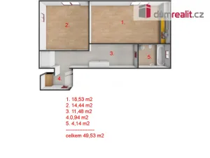 Pronájem bytu 2+kk, Praha - Krč, Nad pískovnou, 50 m2