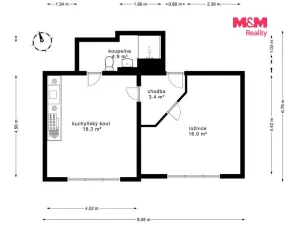 Prodej bytu 2+kk, Milovice, Mírová, 42 m2