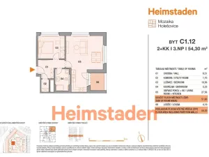 Pronájem bytu 2+kk, Praha - Holešovice, U Pergamenky, 54 m2