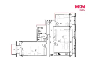 Prodej bytu 3+kk, Milovice - Mladá, Višňová, 65 m2