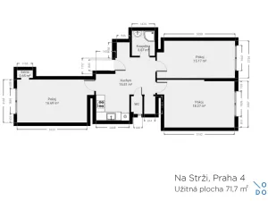 Pronájem bytu 3+kk, Praha - Krč, Na strži, 72 m2