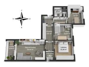 Prodej bytu 3+1, Brno - Bystrc, Teyschlova, 80 m2