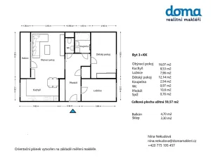 Pronájem bytu 3+kk, Brno, Mikuláškovo náměstí, 60 m2