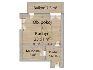 Pronájem bytu 1+kk, Dobřany, Denksteinova, 35 m2