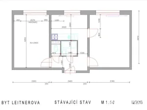 Pronájem bytu 2+kk, Brno, Leitnerova, 50 m2