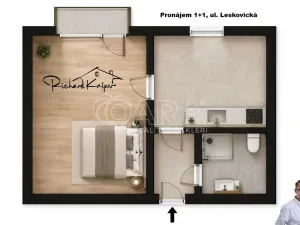 Pronájem bytu 1+1, Tábor, Leskovická, 37 m2