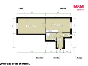 Pronájem bytu 2+kk, Plzeň - Východní Předměstí, Slovanská, 45 m2