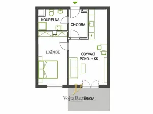 Pronájem bytu 2+kk, Olomouc, Třída Jiřího Pelikána, 46 m2