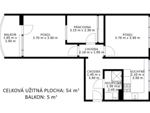 Prodej bytu 2+1, Brno - Lesná, Šrámkova, 54 m2