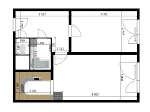 Prodej bytu 2+kk, Praha - Kobylisy, Slancova, 45 m2
