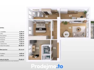 Prodej bytu 4+1, Žďár nad Sázavou, Wolkerova, 70 m2