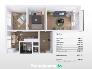 Pronájem bytu 3+1, Znojmo, Dukelských bojovníků, 56 m2