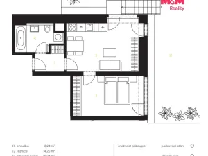 Prodej bytu 2+kk, Předboj, Ke Tvrzi, 43 m2