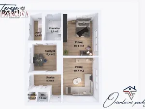 Pronájem bytu 3+1, Prostějov, Riegrova, 73 m2