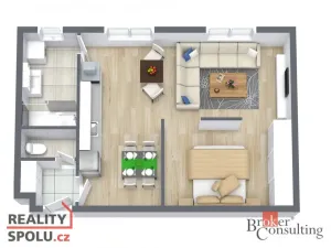 Pronájem bytu 2+kk, Praha - Nusle, U družstva Repo, 51 m2