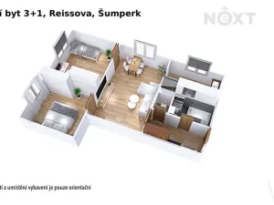 Pronájem bytu 3+1, Šumperk, Reissova, 58 m2