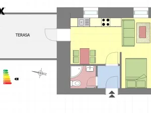 Pronájem bytu 1+kk, Chrastava, náměstí 1. máje, 31 m2