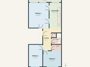 Prodej bytu 3+1, Praha - Petrovice, Rezlerova, 71 m2