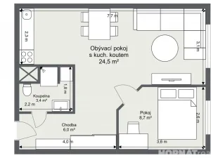 Prodej bytu 2+kk, Hostivice, Kmochova, 47 m2
