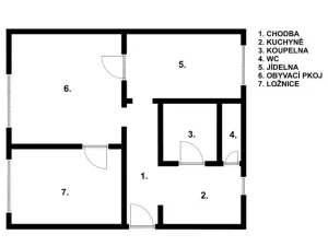 Prodej bytu 2+1, Prachovice, Zahradní, 54 m2
