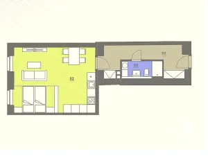 Pronájem bytu 1+kk, Brno, Údolní, 46 m2