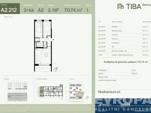 Prodej bytu 3+kk, Beroun, 71 m2