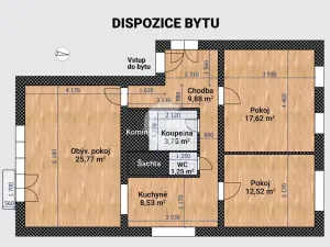 Prodej bytu 3+1, Zlín - Louky, Zábrančí I, 79 m2