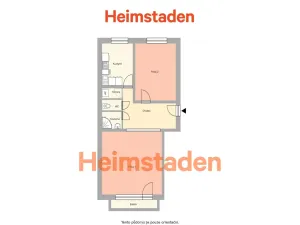 Pronájem bytu 2+1, Ostrava - Mariánské Hory, Zelená, 56 m2