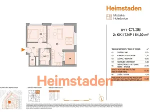 Pronájem bytu 2+kk, Praha - Holešovice, U Pergamenky, 53 m2