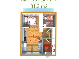 Prodej bytu 1+kk, Šakvice, Hlavní, 31 m2