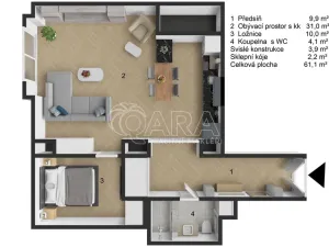 Prodej bytu 2+kk, Praha - Nové Město, Dlážděná, 61 m2