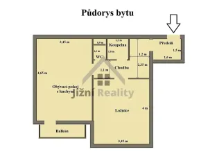 Prodej bytu 2+kk, Vimperk, Mírová, 44 m2