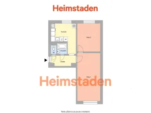 Pronájem bytu 2+1, Ostrava - Poruba, Francouzská, 52 m2