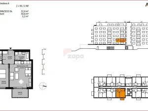 Pronájem bytu 2+kk, Praha - Kbely, Sedlářova, 57 m2