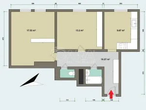 Prodej bytu 2+1, Praha - Libeň, Na Rokytce, 56 m2