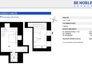 Prodej bytu 2+kk, Praha - Karlín, Prvního pluku, 50 m2
