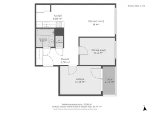 Prodej bytu 3+kk, Praha - Bohnice, Cafourkova, 54 m2