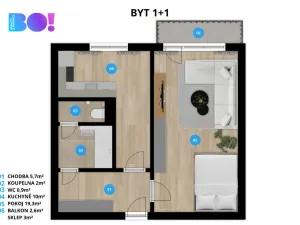 Prodej bytu 1+1, Karviná, Borovského, 43 m2