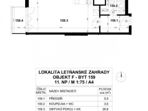 Prodej bytu 1+kk, Praha - Letňany, Kadečkové, 38 m2