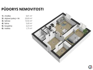 Prodej bytu 2+kk, Pardubice - Ohrazenice, U Sportovní školy, 59 m2